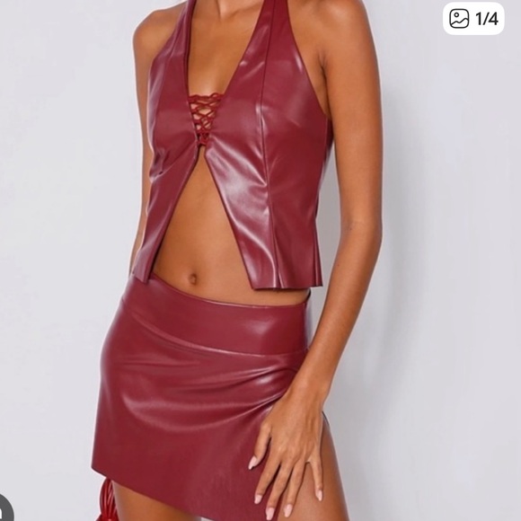 Red Leather Halter Set - Tiger Mist - Picture 7 of 7